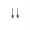 Nedis CABW22050AT10 - Stereofonní Audio Kabel | 3,5mm Zástrčka - 3,5mm Zásuvka | 1 m | Antracit (CABW22050AT10)