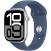 Apple Watch Series 10 46 mm strieborný hliník s denimovým športovým remienkom M/L MWWM3QC/A