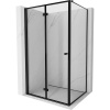 Mexen Mist-F T, 1-krídlový skladací sprchový kút ľavý 80 x 70 cm, číre sklo-čierny rám, 8A6T-080-070-70-70-L