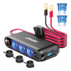 Predlžovacia zásuvka s voltmetrom USB USB-C 12/24V AMiO-03782