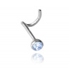 MINET Strieborný piercing do nosa s modrým zirkónom