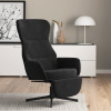 Relaxačné kreslo s podnožkou čierne zamat-ForU-3097501