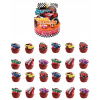 TOPPERY NA BÁBOVKY 24 + 1 veľký TOPPER NA TORT AUTA HOT WHEELS / 25 kusov