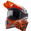 CROSSOVÁ PRILBA ĽAHKÁ ENDURO QUAD XL + OKULIARE + RUKAVICE