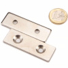 Oceľová základňa pre magnet 60 × 20 v. 3 mm, 2× M5