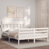 zahrada-XL Posteľný rám s čelom biely 160x200 cm masívne drevo 3195167