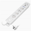 Predlžovací kábel ORNO OR-AE-13243/W/3M, 4x zásuvka, 2xUSB 2,1A, biela, 3m