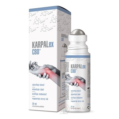 KARPALex CBD emulzia, kovová masážna guľôčka 30 ml