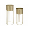 ATMOSPHERA KOVOVÝ KVETINÁČ SO STOJANOM MAX GOLD 58 x 21,5 CM+41,5 x 18,5 CM ZLATÁ 2 ks