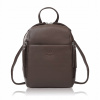 Dámsky kožený ruksak mestský malý hnedý elegantný
