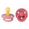 BIBS Colour okrúhle cumlíky z kaučuku 2ks - dusty pink, coral - Veľkosť 3 (od 18 mesiacov)