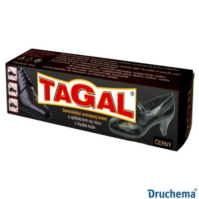 DRUCHEMA® TAGAL® Samolešticí ochranný krém Černý na koženou obuv, s aplikátorem, 50 g