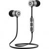 Powerton W2, bezdrôtové bluetooth slúchadlá, ovládanie hlasitosti, čierno-strieborná, športové, s magnetickým uchytením typ blueto