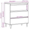 vidaXL Komoda so zásuvkami Staré drevo 60x35x70 cm inžinierované drevo - Hnedá - 260134-276765