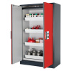 Protipožiarna skriňa na nebezpečné látky Select W-124, dvere červené, 4 výsuvné vane