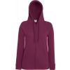 Fruit of the Loom F.O.L. | Lady-Fit LW Hooded Sweat Jacket Dámska mikina s kapucňou_16.215 Farba: burgundy, Veľkosť: L