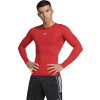 Adidas Pánské tričko Techfit s dlouhým rukávem červené JP2926 M