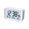 BIELY ČITATEĽNÝ PODSVIETENÝ HODINY BUDÍK S TEPLOMEROM JVD RB3544.1
