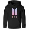 Mikina - Detské mikiny wankoszulki veľkosť 152 s dlhým rukávom biela, čierna, ružová (Detská mikina BTS Bangtan Boys Roz 152 12-13)