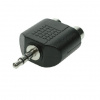 CINCH - JACK stereo redukcia, JACK 3,5mm konektor - 2x CINCH zdierka, plastová ZLA0298