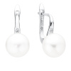 Gaura Pearls Stříbrné náušnice s bílou 10-10.5 mm perlou Ines, stříbro 925/1000 SK21498EL/W Bílá