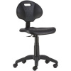 Pracovná stolička, plynový piest, s operadlom, plastová, 1290, čierna