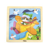 Viga Drevené puzzle pre najmenších 9 ks Lietadlo 22x1x22 plnofarebný motív