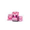 oxybag školská taška set 3-dielny PREMIUM COOL Butterfly ružový