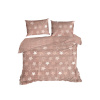 Teplé obliečky na posteľ s jemným vlasom - Flano bieloružové hniezdičky na ružovom podklade, prikrývka 160 x 200 cm + 2 vankúša 70 x 90 cm, ZA-464491