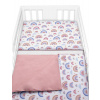 Baby Nellys 2-dielne bavlnené obliečky - Dúha, pastelová s potlačou/púdrová, 135x100 cm