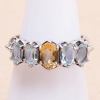 Nefertitis Topaz modrý prsteň striebro Ag 925 KO324 - 57 mm (US 8), 3,8 g