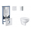 Grohe Rapid SLX - Set predstenovej inštalácie, klozetu, dosky SoftClose a tlačidla Skate Cosmopolitan, matný chróm SANI11BB2102