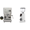 Profitec GO, brushed stainless steel + Eureka Atom W 75, white