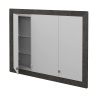 Dreja Trojdverová zrkadlová skrinka GRID GA3OE 100 - D16 Tmavý betón