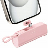 PowerBank 5000 mAh 10.5W Malá TAŠTIČKOVÁ Power Bank USB-C +Lightning Ružová