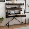 Casarredo ATHENY pracovní stůl s regálem, ořech / černá