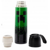 Pitie fľaše Shora Thermo Minecraft Creeper s hrnčekom z nehrdzavejúcej ocele z nehrdzavejúcej ocele 495 ml (Minecraft Thermos s hrnčekom 495 ml)