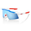 100% SPEEDCRAFT - TotalEnergies Team Matte White / Metallic Blue - HiPER Blue Multilayer Mirror
