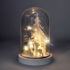 Solight LED vianočné dekorácie, zasnežená krajina s domčekom, 18cm, 10x LED, 2x AAA 1V264