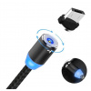 Interlook AM23 | 3v1 1M | Magnetický USB nabíjací kábel pre nabíjanie telefónu | Rýchle nabíjanie 3.0 2.4A Černá
