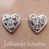 Náušnice srdiečko vykladané kamienkami DOUBLE HEART DRM039