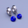 Náušnice z chirurgickej ocele Swarovski rivoli 8mm - výber farieb Majestic Blue ( tmavá modrá )
