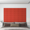 Nástěnné panely 12 ks červené 30 x 15 cm umělá kůže 0,54 m² Červená 343969