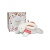 Doudou Plyšový zajačik s tmavo ružovou brmbolcom 25 cm