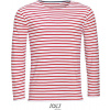 SOL'S | Marine Men, Pánske tričko s dl. rukávom, biela - červená, XL