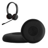 Náhradní náušníky na sluchátka Jabra Evolve 20 / 20se / 30 / 30II / 40 / 65 kwmobile 2 ks černé (Náhradní náušníky na sluchátka kwmobile Ear Pads pro Jabra Evolve 20 / 20se / 30 / 30II / 40 / 65 2 ks