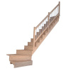 StarWood Schody Lindos Pro dubové pravé 80cm uzavreté drev.nerez.biele zábradlie