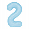 MODRÝ FÓLIOVÝ BALÓN 100 CM ČÍSLO 2 DVA DRUHÉ NARODENINY SVETLOMODRÝ