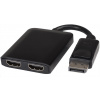 PREMIUMCORD Adaptér DisplayPort - 2x HDMI, MST, rozšíření+zrcadlení+2 obrazy, 4K*2K@30Hz kportad18