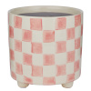 Butlers NEW DELFT Kvetináč šachovnica 13,5 cm - ružová